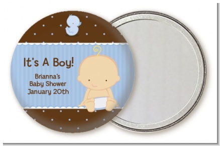 Baby Boy Caucasian - Personalized Baby Shower Pocket Mirror Favors