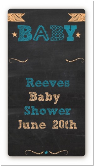 Baby Boy Chalk Inspired - Custom Rectangle Baby Shower Sticker/Labels