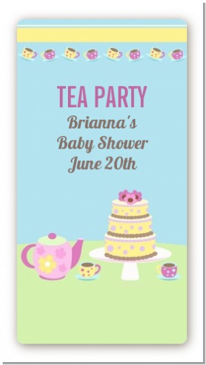 Baby Brewing Tea Party - Custom Rectangle Baby Shower Sticker/Labels