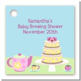 Baby Brewing Tea Party - Personalized Baby Shower Card Stock Favor Tags