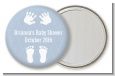 Baby Feet Pitter Patter Blue - Personalized Baby Shower Pocket Mirror Favors thumbnail