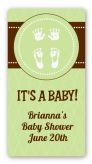 Baby Feet Pitter Patter Neutral - Custom Rectangle Baby Shower Sticker/Labels