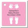 Baby Feet Pitter Patter Pink - Personalized Baby Shower Card Stock Favor Tags thumbnail