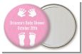 Baby Feet Pitter Patter Pink - Personalized Baby Shower Pocket Mirror Favors thumbnail