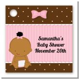 Baby Girl African American - Personalized Baby Shower Card Stock Favor Tags