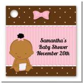 Baby Girl African American - Personalized Baby Shower Card Stock Favor Tags