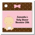 Baby Girl Caucasian - Personalized Baby Shower Card Stock Favor Tags thumbnail