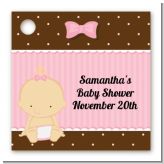 Baby Girl Caucasian - Personalized Baby Shower Card Stock Favor Tags