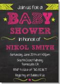 Baby Girl Chalk Inspired - Baby Shower Invitations