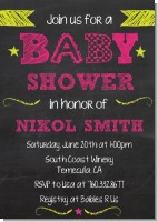 Baby Girl Chalk Inspired - Baby Shower Invitations