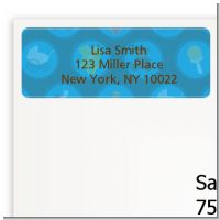 Baby Icons Blue - Baby Shower Return Address Labels