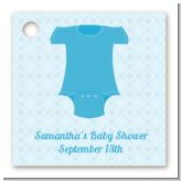 Baby Outfit Blue - Personalized Baby Shower Card Stock Favor Tags