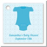 Baby Outfit Blue - Personalized Baby Shower Card Stock Favor Tags