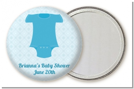 Baby Outfit Blue - Personalized Baby Shower Pocket Mirror Favors