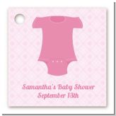 Baby Outfit Pink - Personalized Baby Shower Card Stock Favor Tags