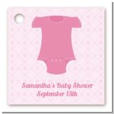 Baby Outfit Pink - Personalized Baby Shower Card Stock Favor Tags