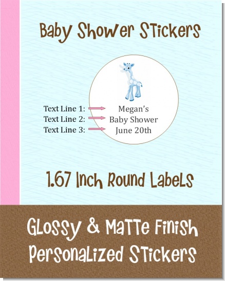 24 Round Personalized Baby Shower Sticker Labels