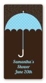 Baby Sprinkle Umbrella Blue - Custom Rectangle Baby Shower Sticker/Labels