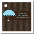 Baby Sprinkle Umbrella Blue - Personalized Baby Shower Card Stock Favor Tags thumbnail