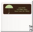 Baby Sprinkle Umbrella Green - Baby Shower Return Address Labels thumbnail