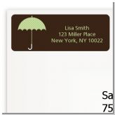 Baby Sprinkle Umbrella Green - Baby Shower Return Address Labels