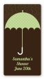 Baby Sprinkle Umbrella Green - Custom Rectangle Baby Shower Sticker/Labels thumbnail