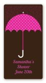 Baby Sprinkle Umbrella Pink - Custom Rectangle Baby Shower Sticker/Labels