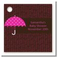 Baby Sprinkle Umbrella Pink - Personalized Baby Shower Card Stock Favor Tags thumbnail