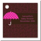 Baby Sprinkle Umbrella Pink - Personalized Baby Shower Card Stock Favor Tags