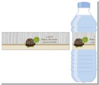 Baby Turtle Neutral - Personalized Baby Shower Water Bottle Labels