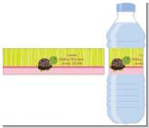 Baby Turtle Pink - Personalized Baby Shower Water Bottle Labels