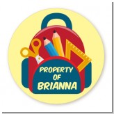 Backpack - Round Personalized School Sticker Labels