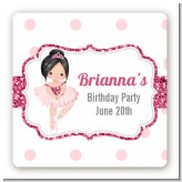 Ballerina - Square Personalized Birthday Party Sticker Labels