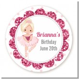 Ballerina - Round Personalized Birthday Party Sticker Labels