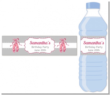 Ballerina - Personalized Birthday Party Water Bottle Labels