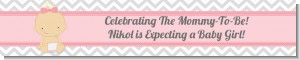 It's A Girl Chevron - Personalized Baby Shower Banners