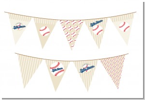 Little Slugger Baseball - Baby Shower Themed Pennant Set