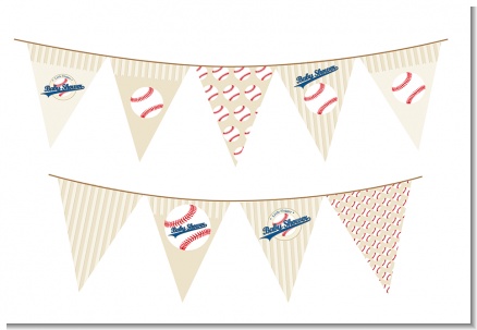 Little Slugger Baseball - Baby Shower Themed Pennant Set