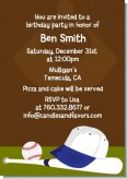 Baseball - Birthday Party Invitations