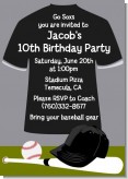 Baseball Jersey Black and White - Birthday Party Invitations