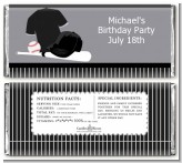 Baseball Jersey Black and White - Personalized Birthday Party Candy Bar Wrappers