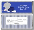 Baseball Jersey Blue and Grey - Personalized Birthday Party Candy Bar Wrappers thumbnail