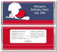 Baseball Jersey Blue and Red - Personalized Birthday Party Candy Bar Wrappers