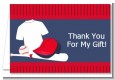 Baseball Jersey Blue and Red - Birthday Party Thank You Cards thumbnail