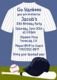 Baseball Jersey Blue and White Stripes - Birthday Party Invitations thumbnail