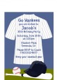 Baseball Jersey Blue and White Stripes - Birthday Party Petite Invitations thumbnail