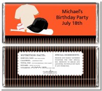 Baseball Jersey Orange and Black - Personalized Birthday Party Candy Bar Wrappers
