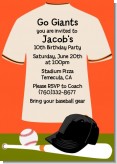 Baseball Jersey Orange and Black - Birthday Party Invitations