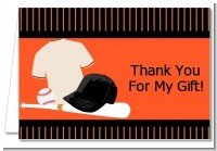 Baseball Jersey Orange and Black - Birthday Party Thank You Cards