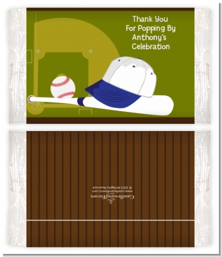 Baseball - Personalized Popcorn Wrapper Birthday Party Favors